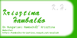 krisztina hambalko business card